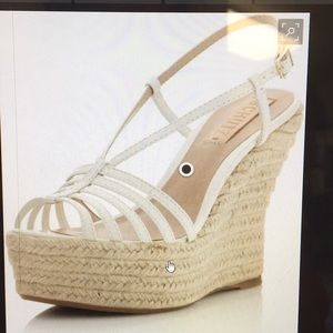 SCHUTZ WEDGE SANDAL Cream Size 8